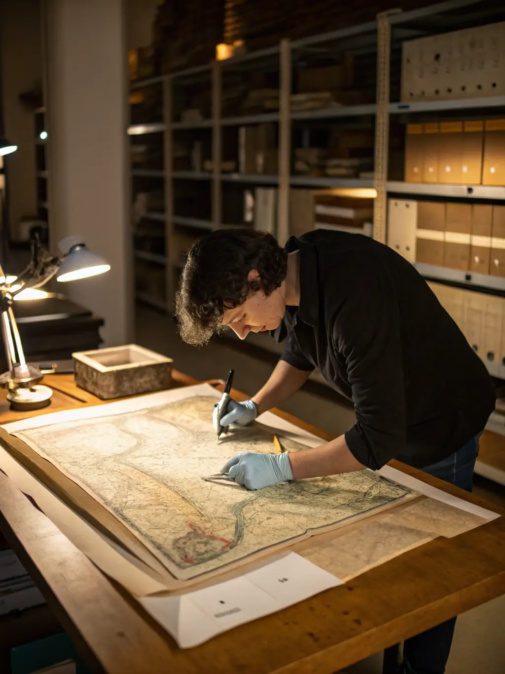 A photograph of a conservator meticulously restoring a historical document, showcasing the delicate work involved in heritage preservation.